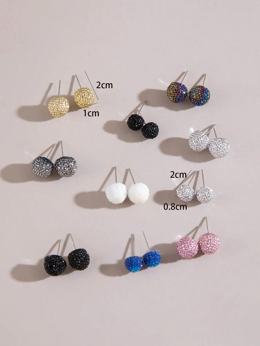kolczyki sztyfty 10-pack