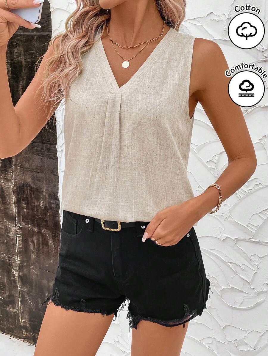 beżowa bluzka casual