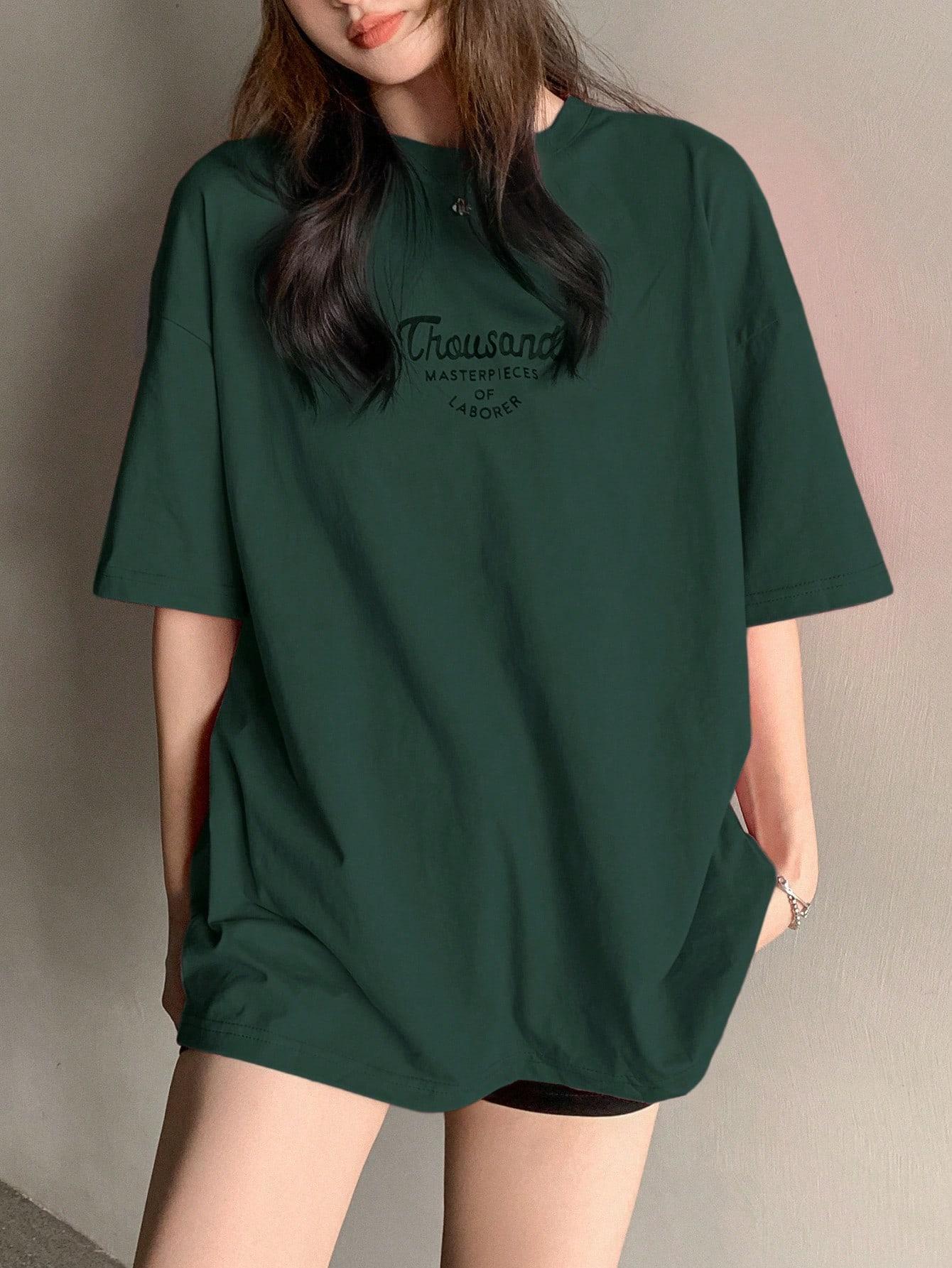 ZIELONY T-SHIRT NAPISY