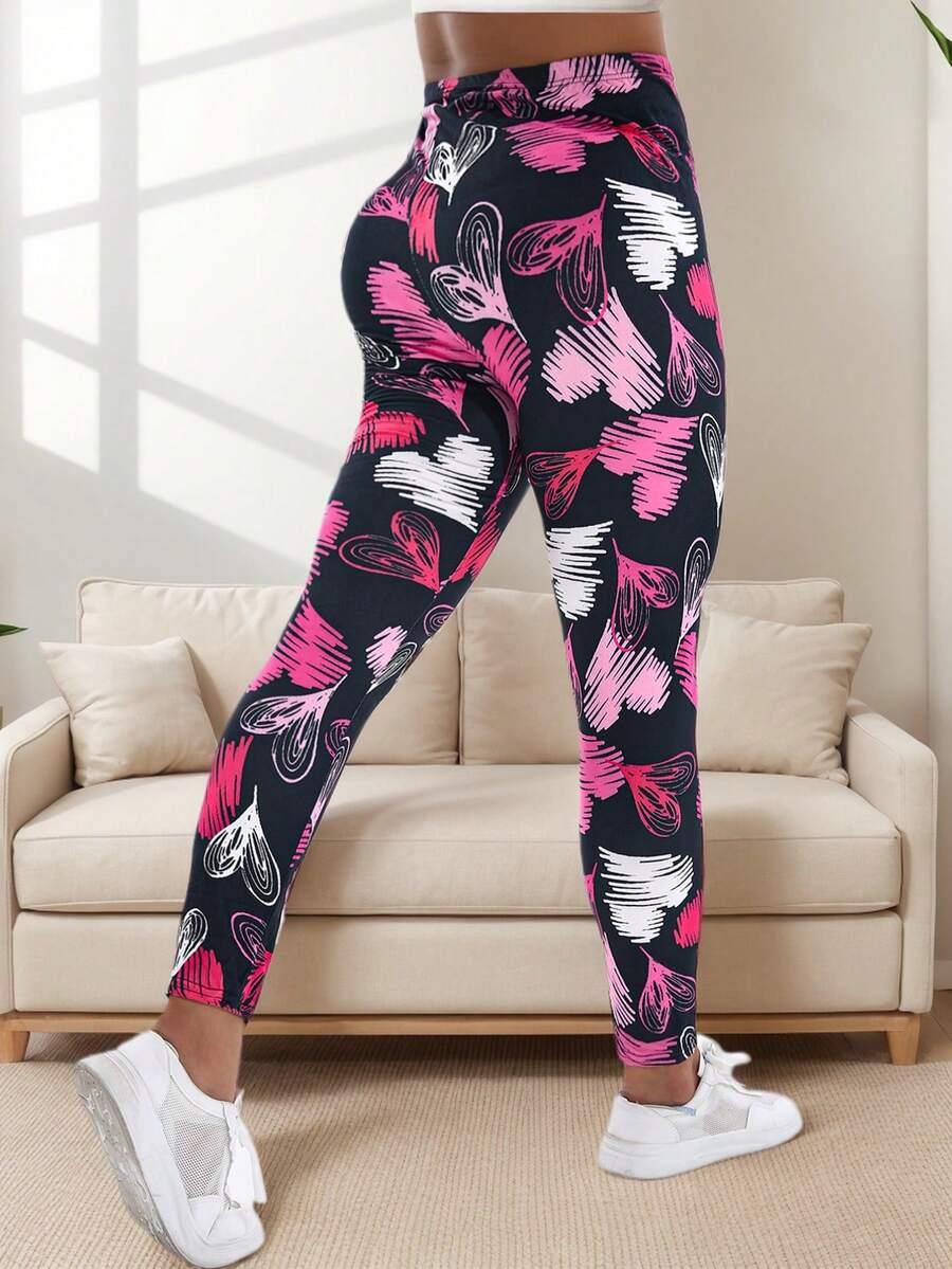 legginsy nadruk serca