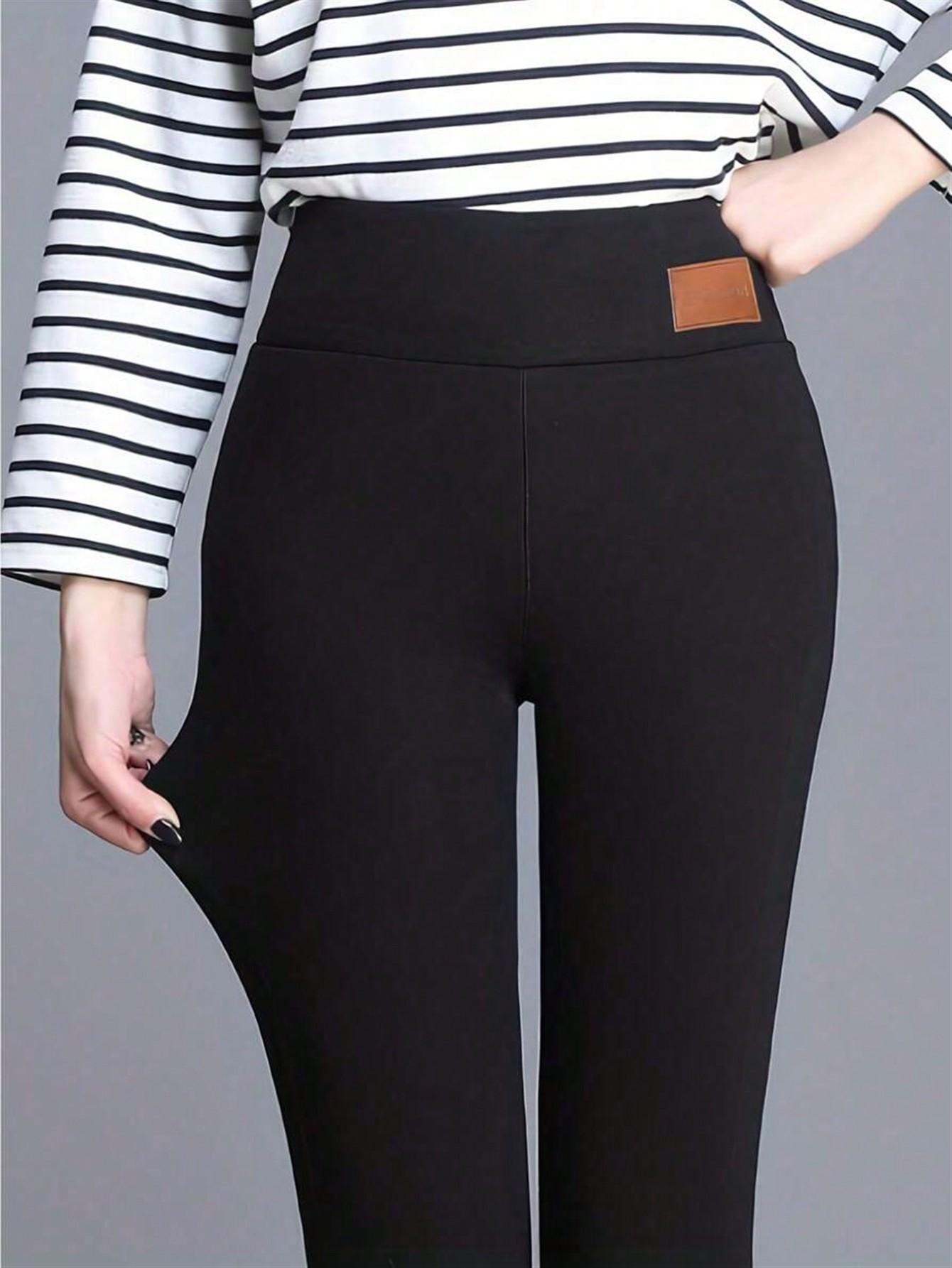 CZARNE OCIEPLANE LEGGINSY