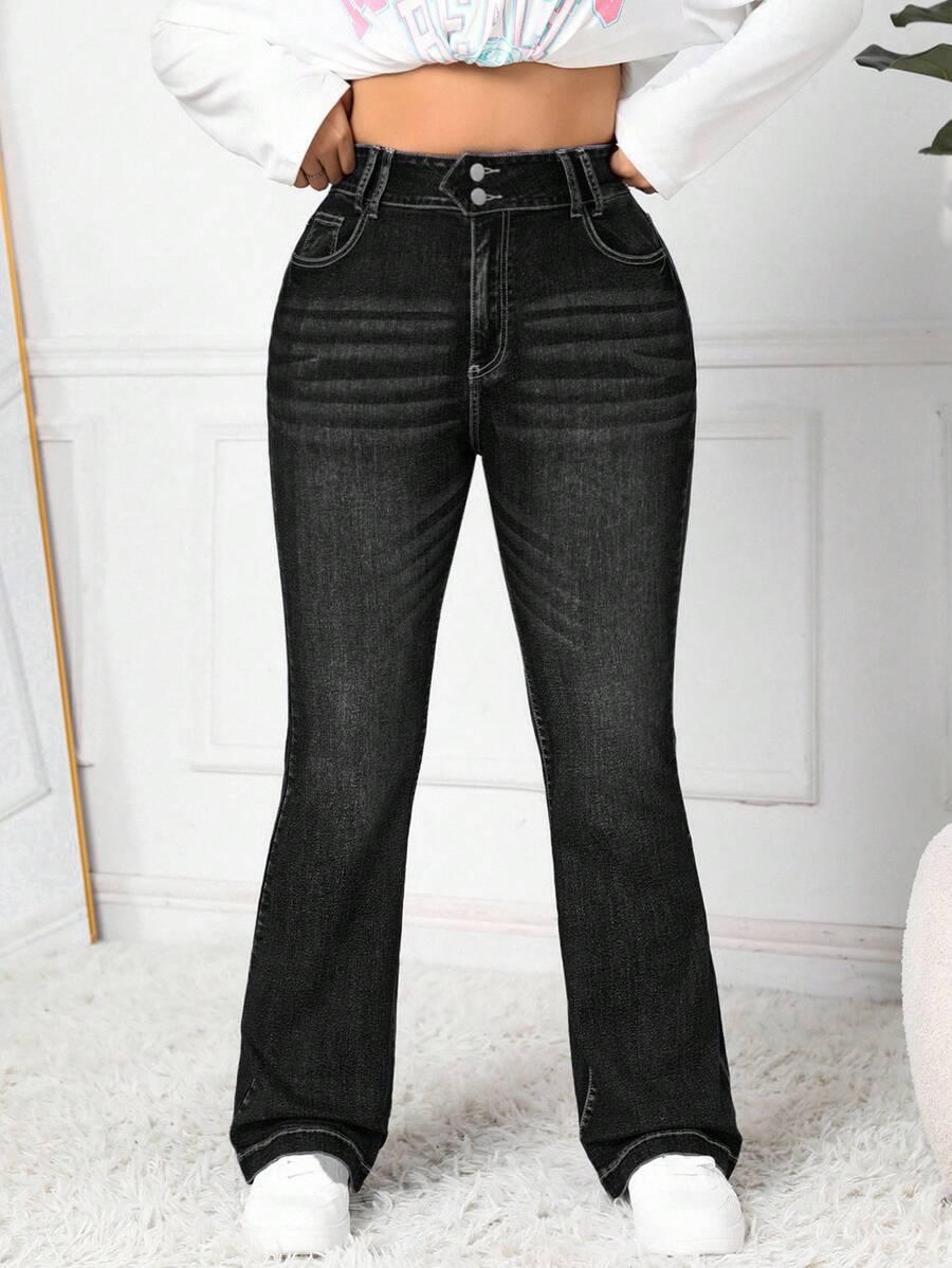 CZARNE SPODNIE JEANS 