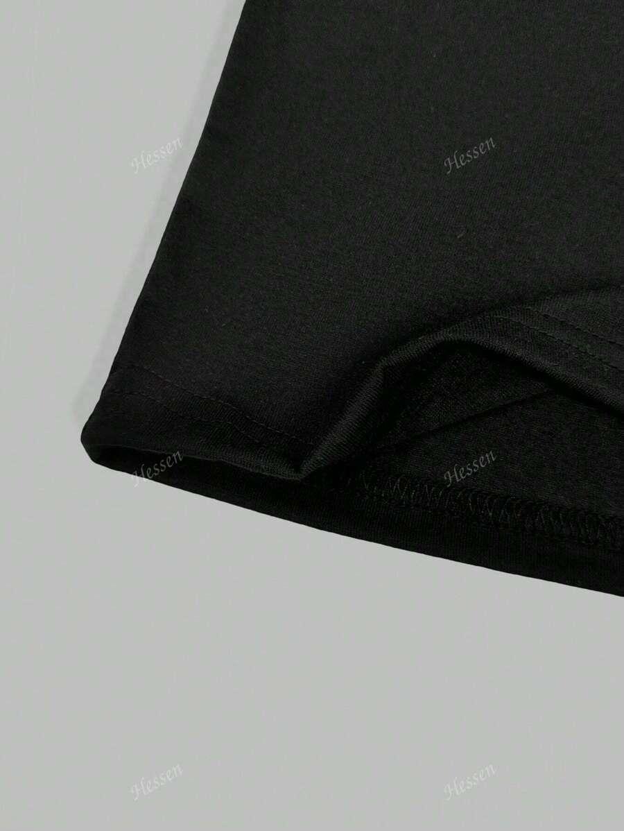 CZARNY KOMPLET T-shirt SPODENKI 