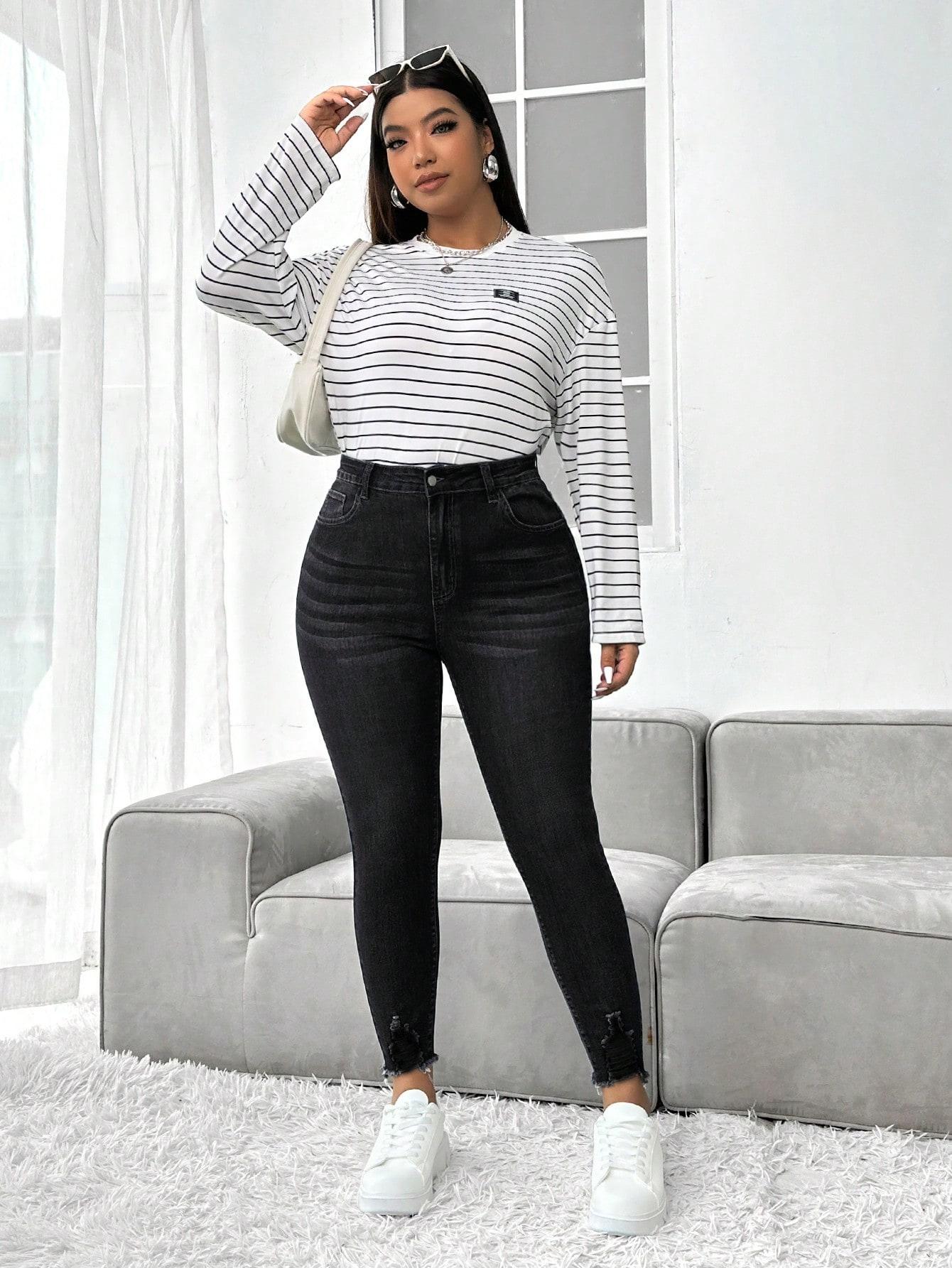 CZARNE SPODNIE JEANS