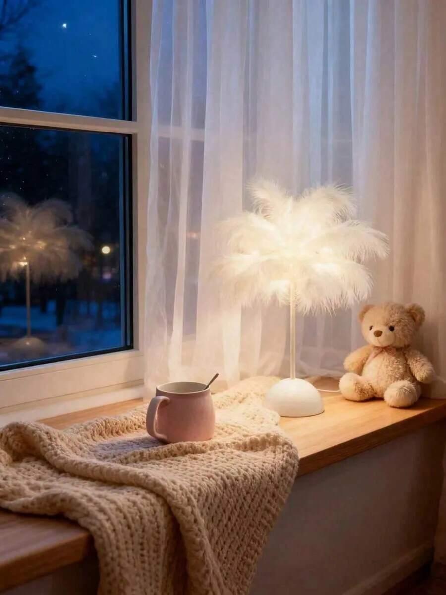 biała lampka nocna