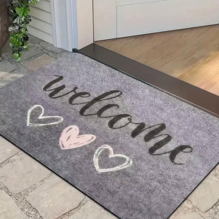szara wycieraczka napis welcome