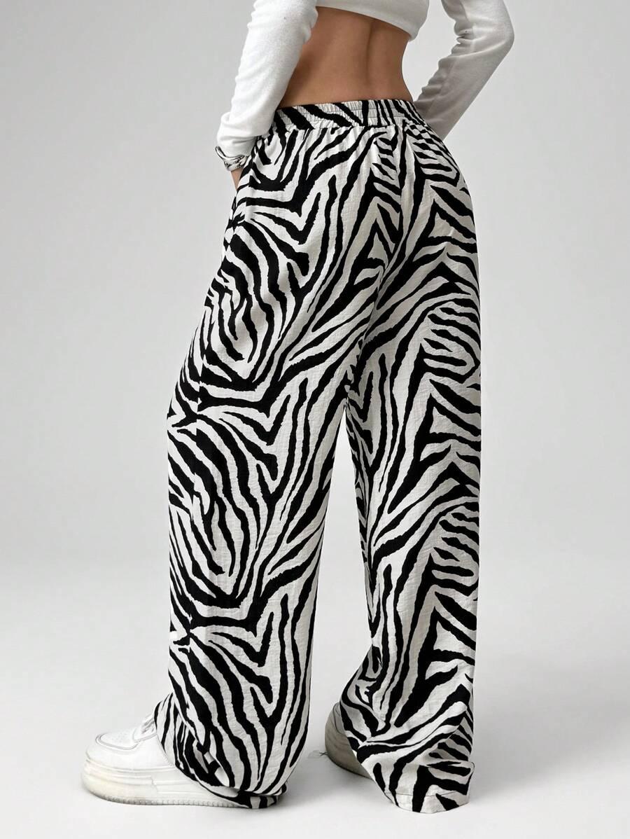 SPODNIE CASUAL PRINT ZEBRA 