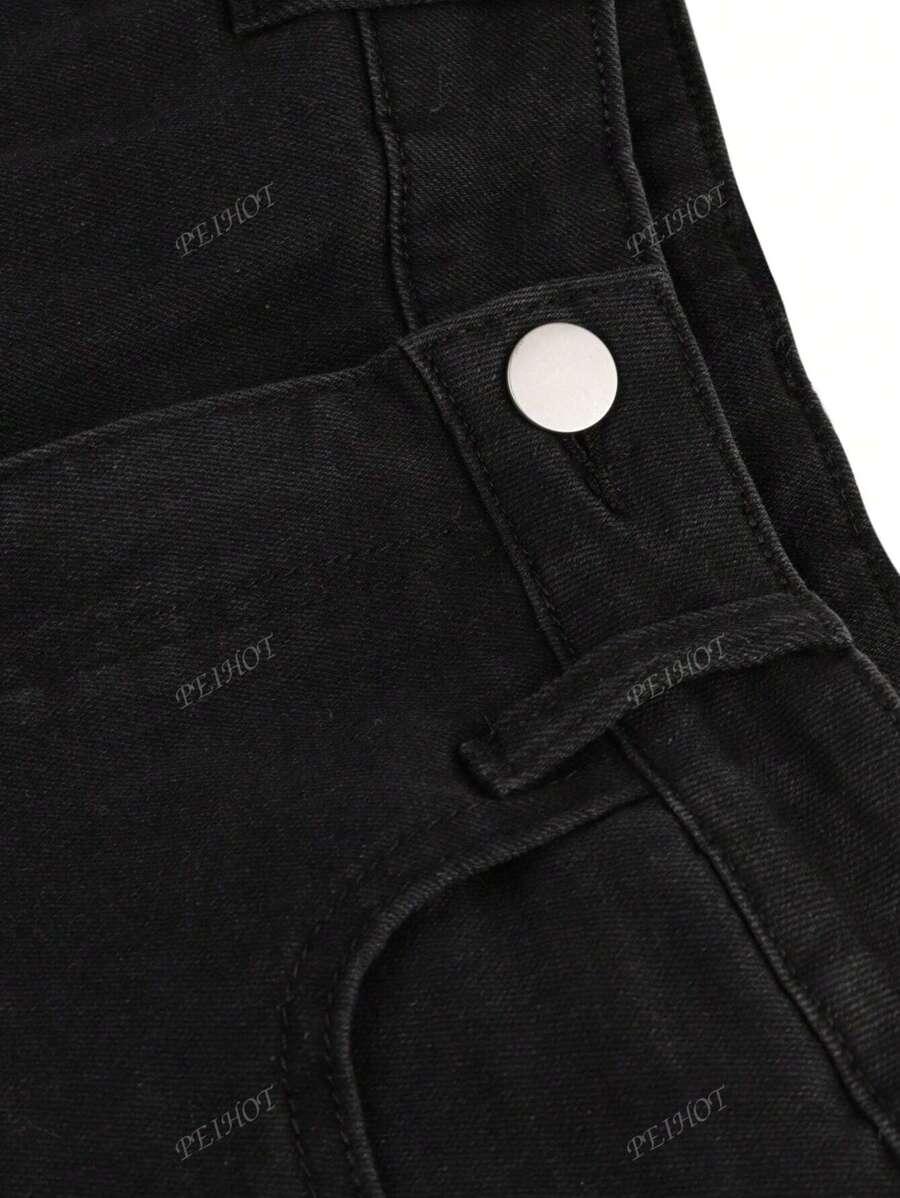 CZARNE SPODNIE JEANS