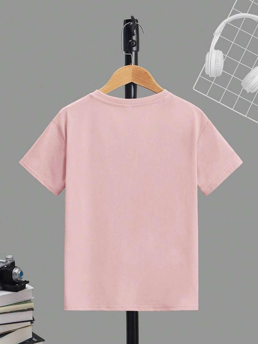 różowy t-shirt nadruk
