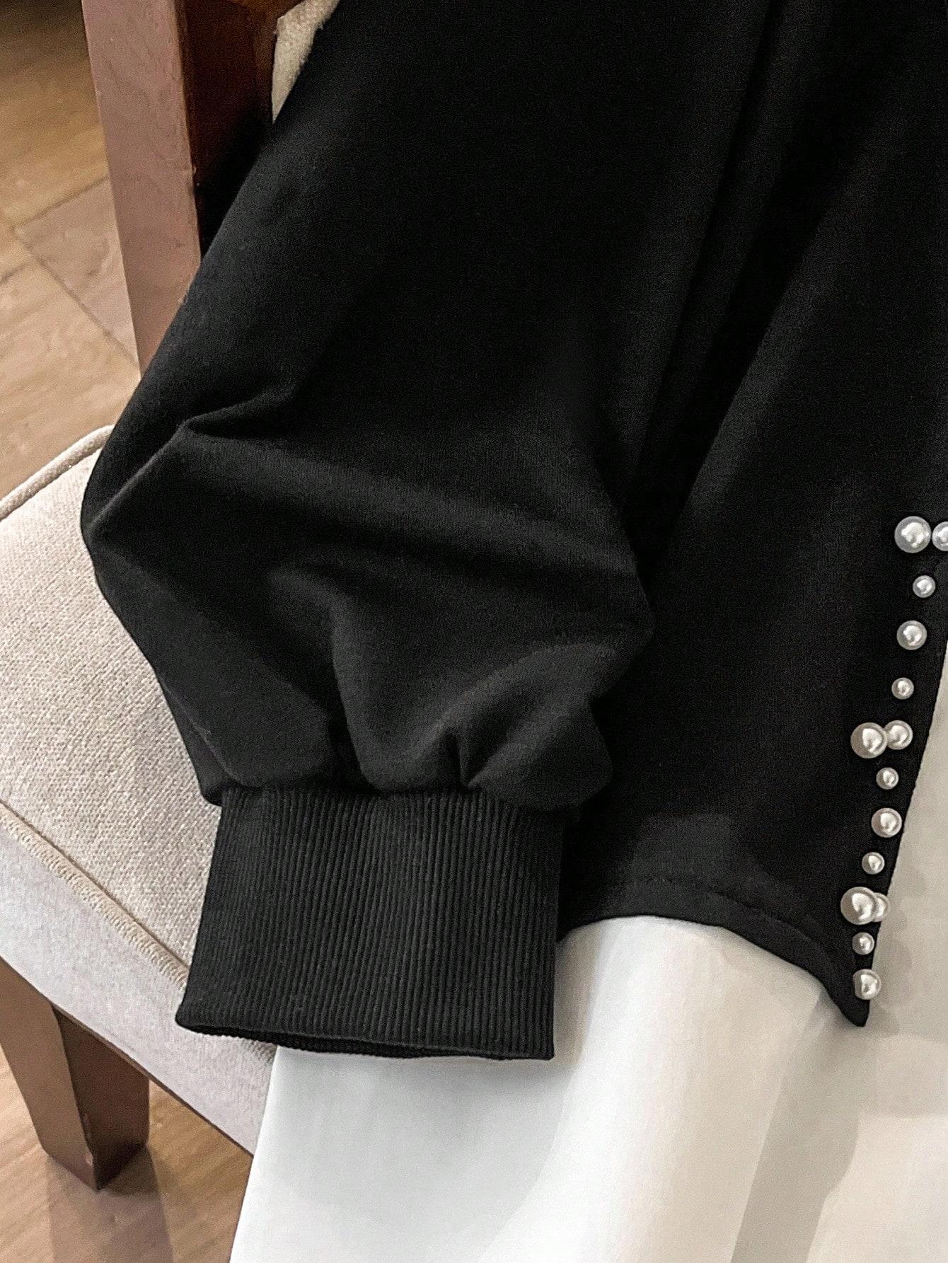 CZARNA BLUZA ZDOBIENIE