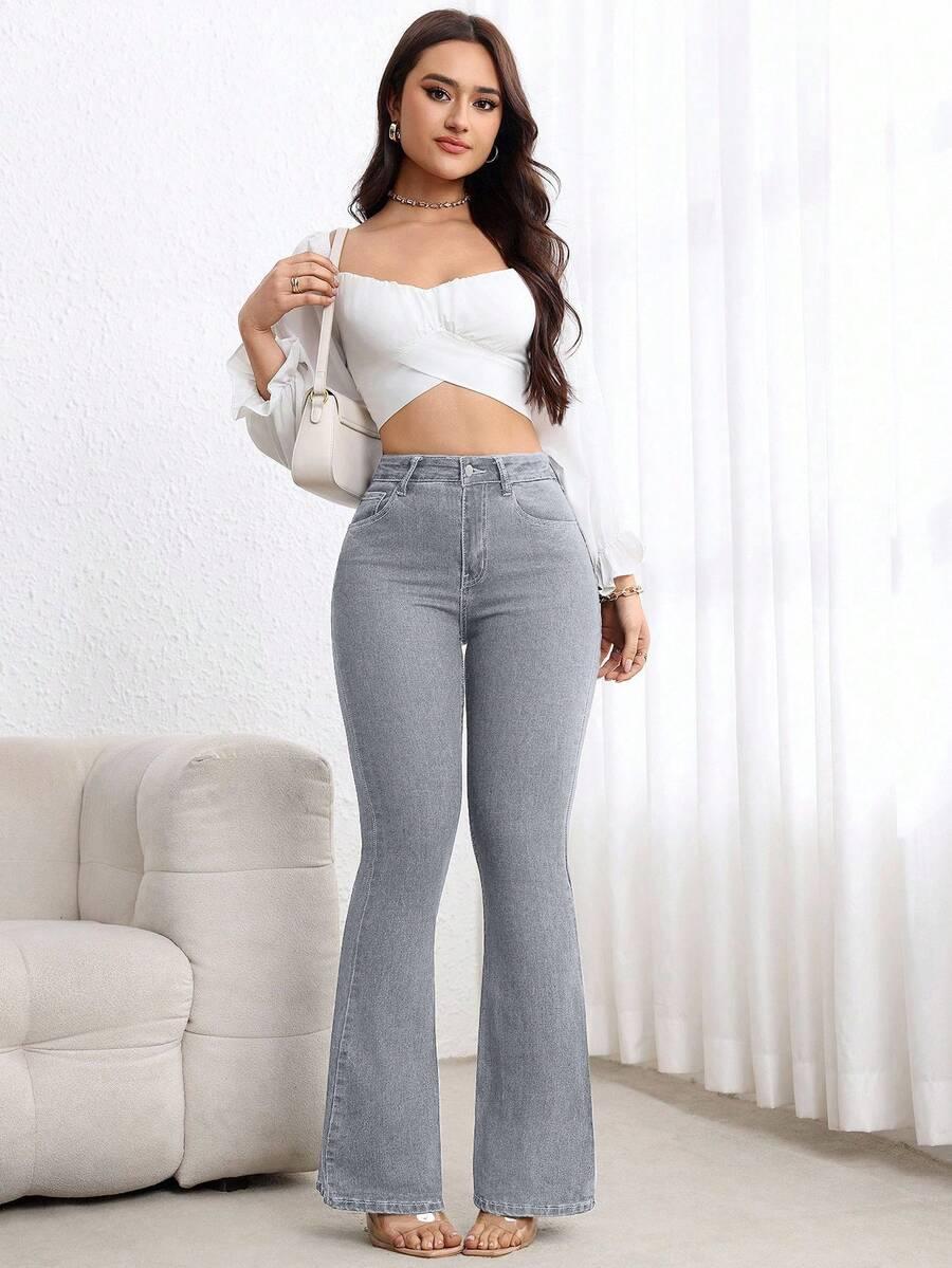szare spodnie jeans
