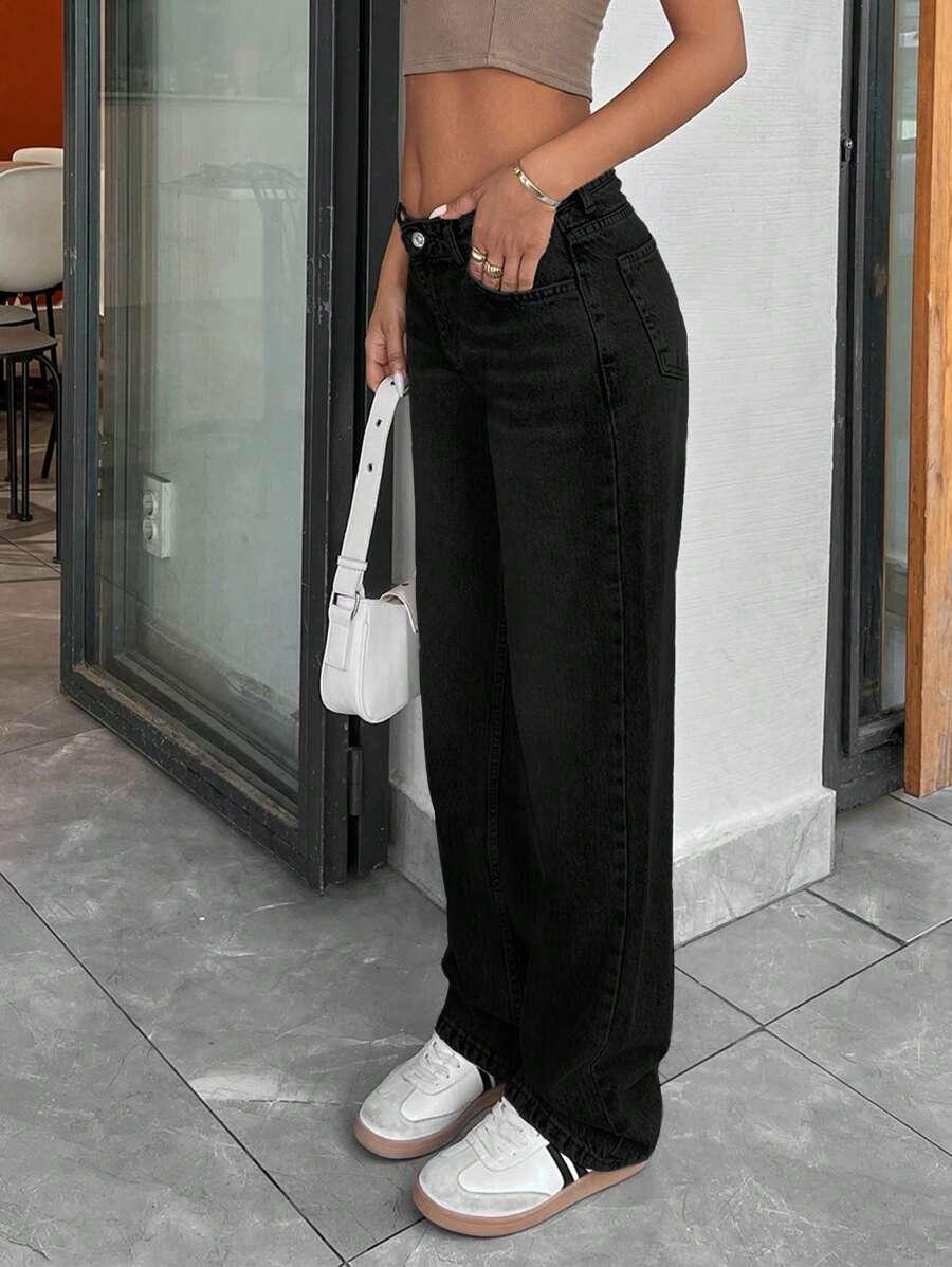 PROSTE SPODNIE JEANS WYSOKI STAN