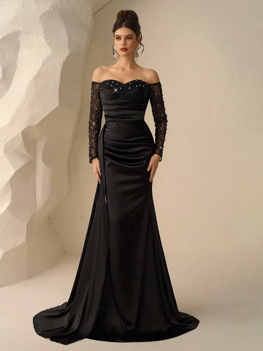 CZARNA MAXI SUKIENKA
