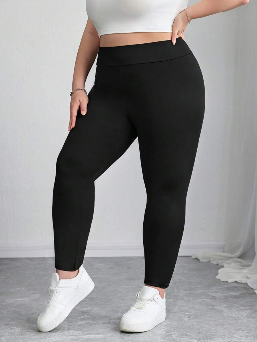 czarne klasyczne legginsy 
