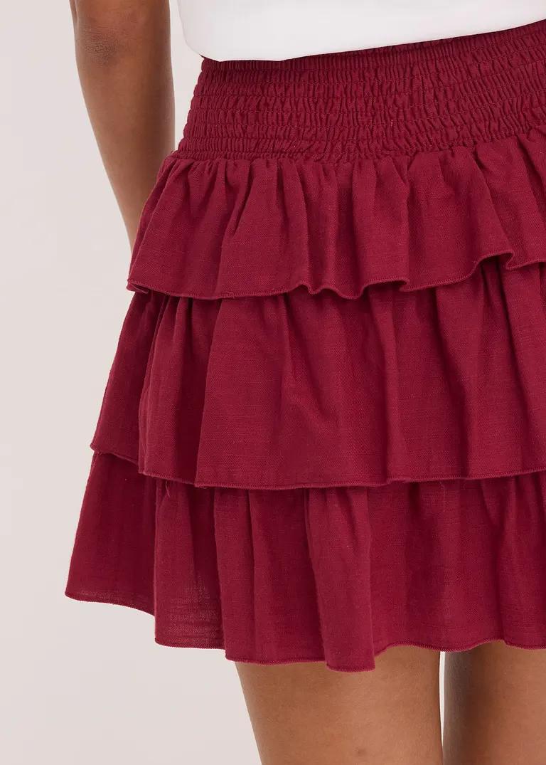 SPÓDNICA MINI ROZKLOSZOWANA BAWEŁNIANA PLUS SIZE