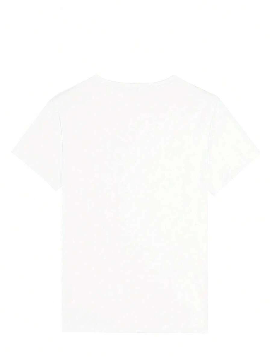 biały t-shirt nadruk serce