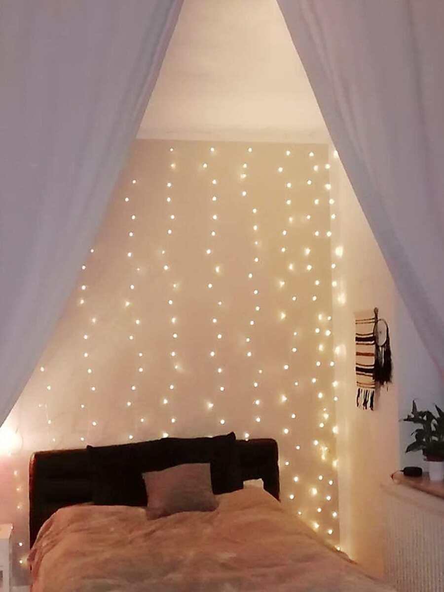 KURTYNA ŚWIETLNA 300 LED BIAŁY CIEPŁY 