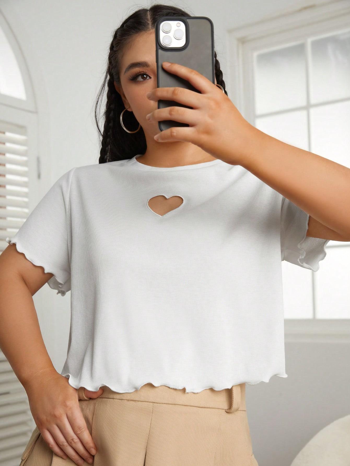 biały t-shirt serce