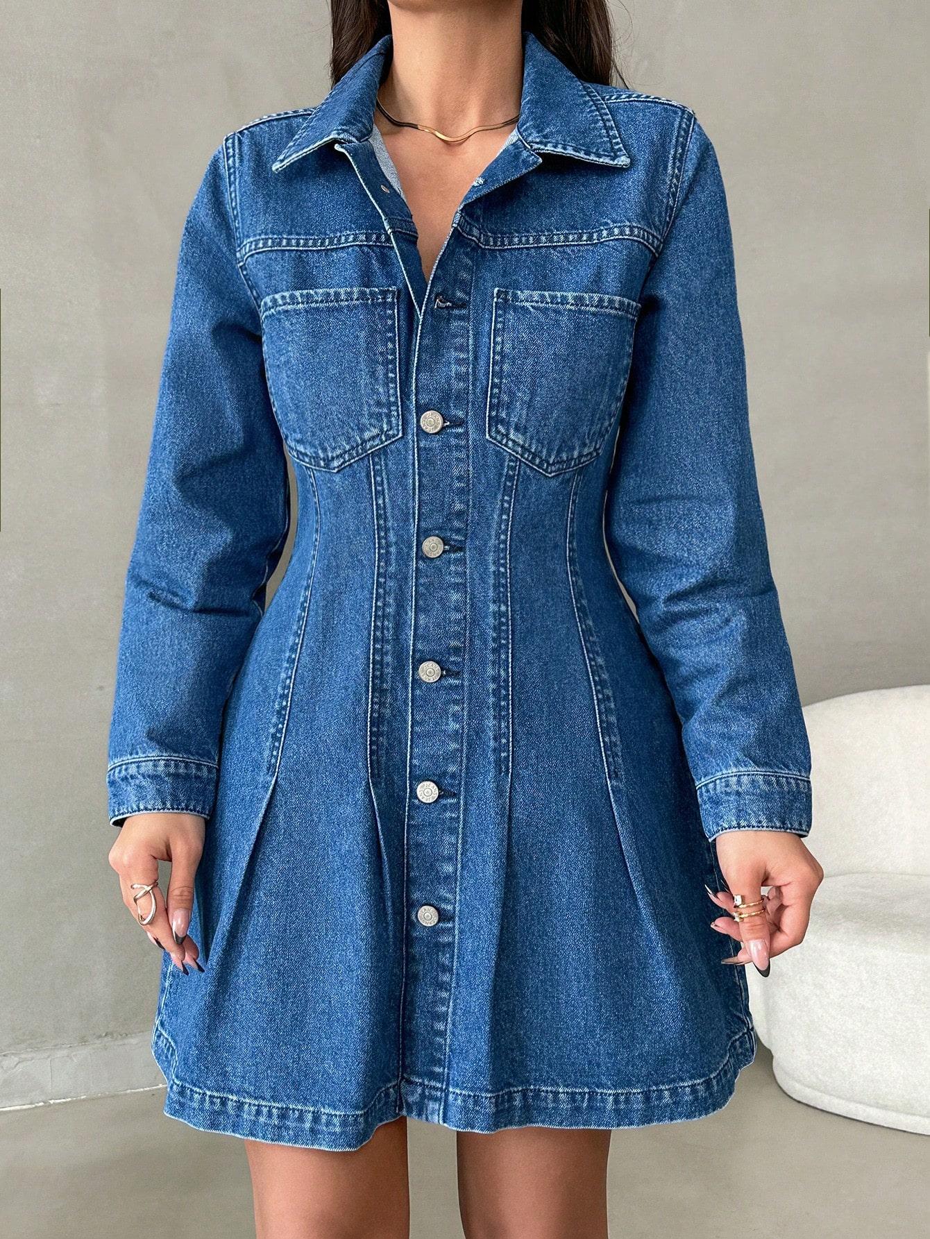 GRANATOWA SUKIENKA JEANS