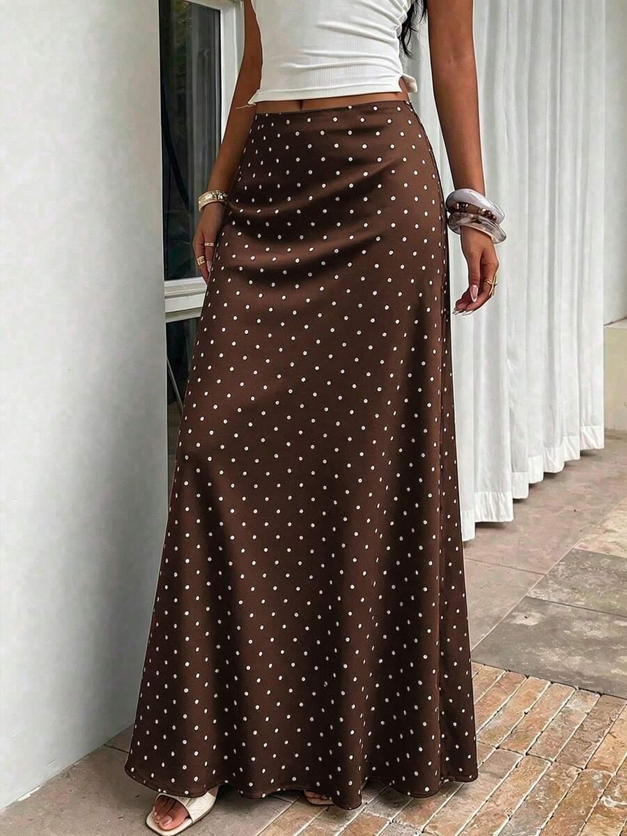SPÓDNICA MAXI W GROSZKI