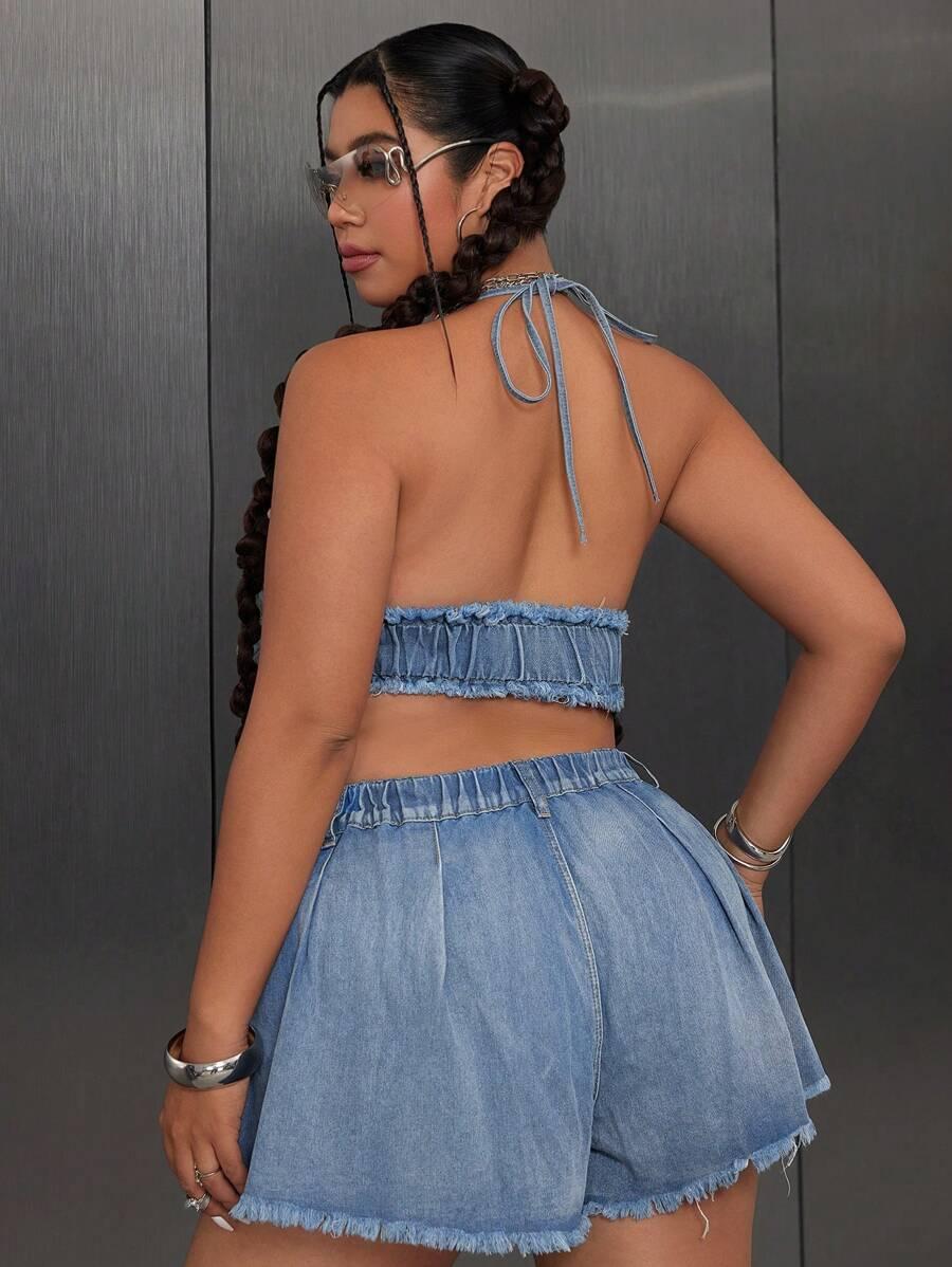niebieski top jeans