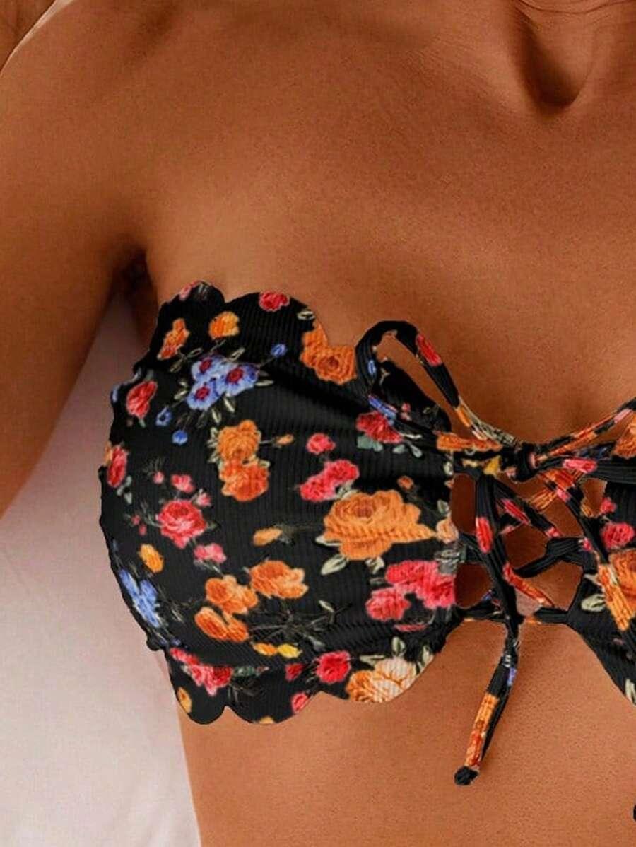 GÓRA OD BIKINI W KWIATY 