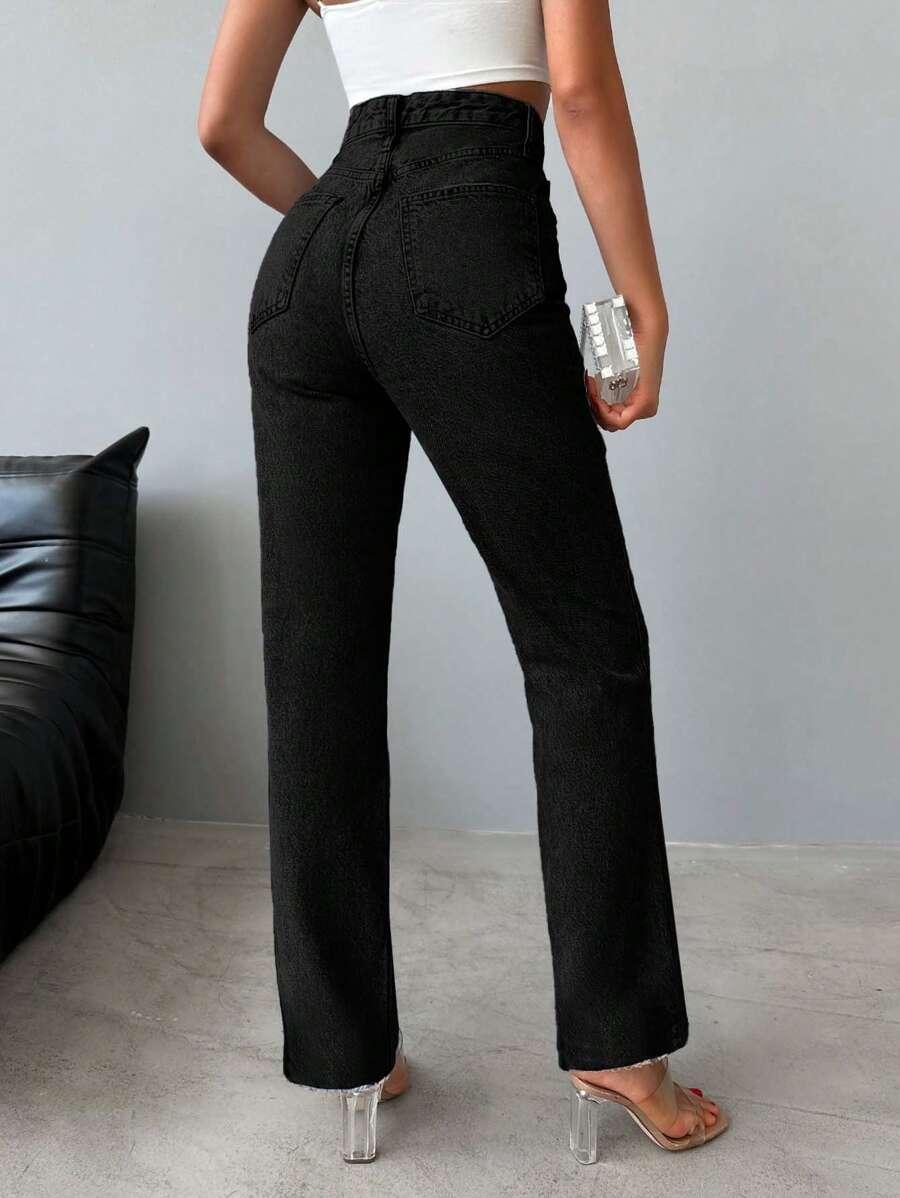 czarne jeansy casual