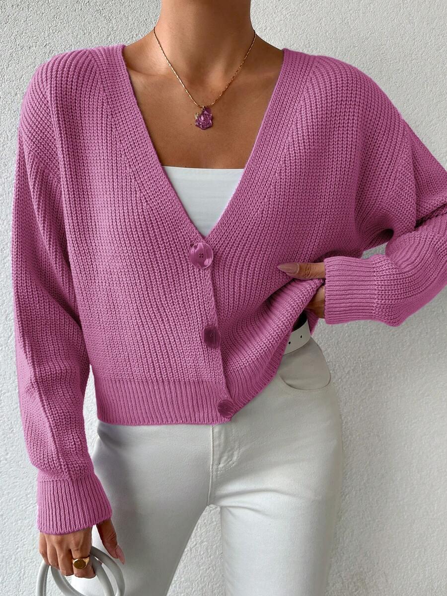 RÓŻOWY SWETER V NECK