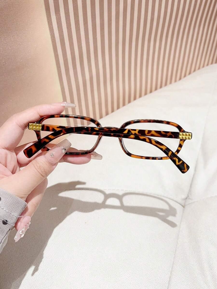 okulary zerówki leopard print
