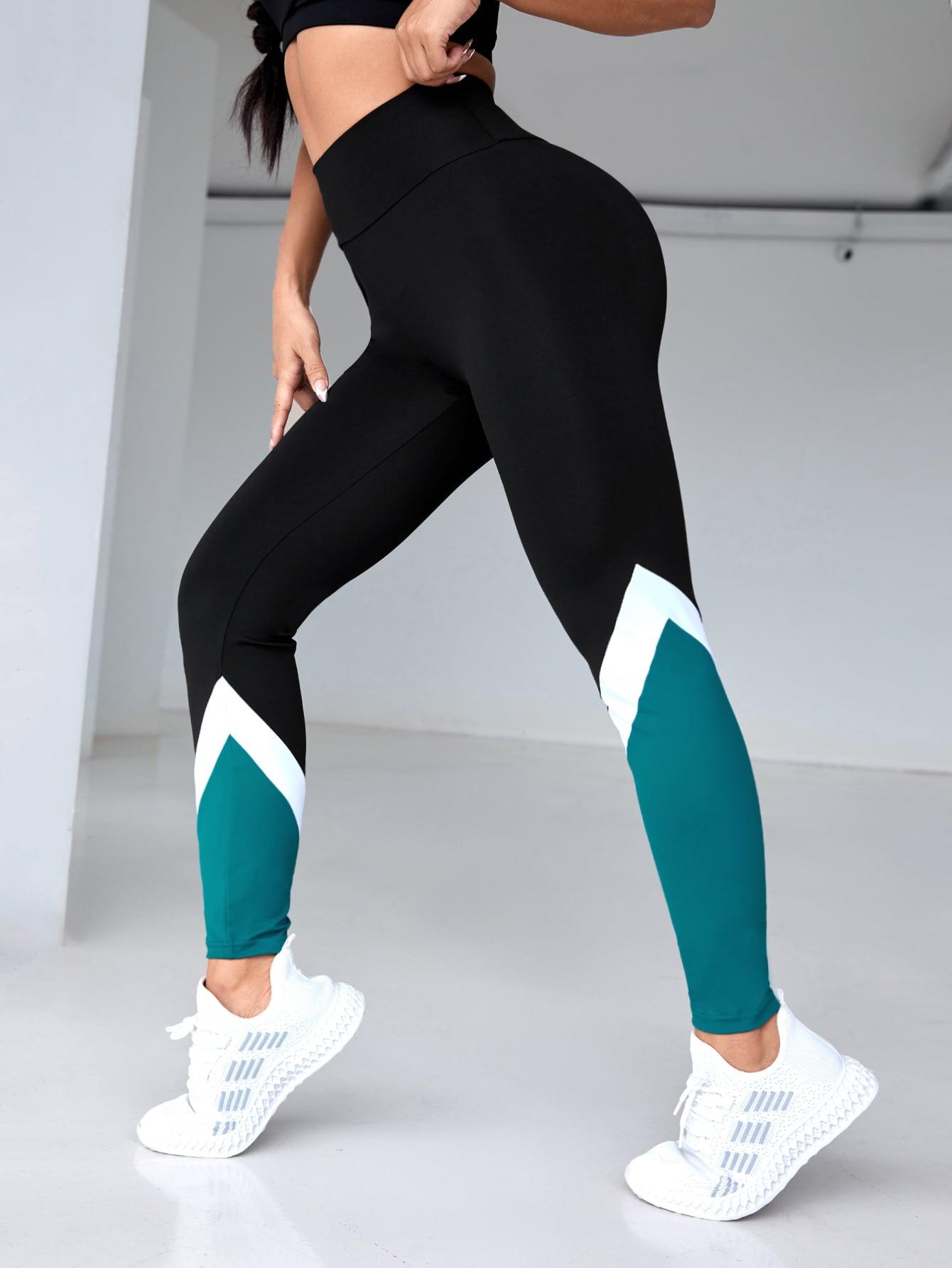 CZARNE LEGGINSY SPORTOWE kontrast