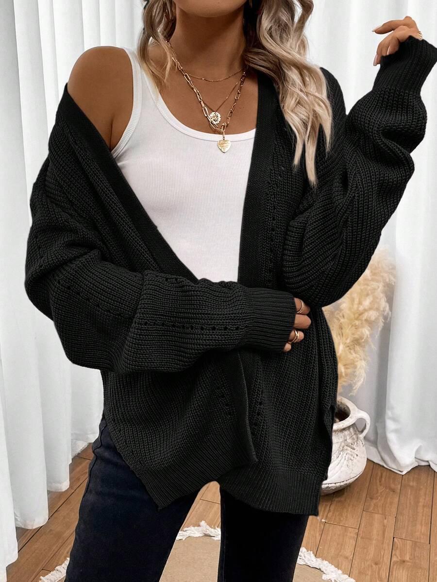 CZARNY SWETER KARDIGAN 