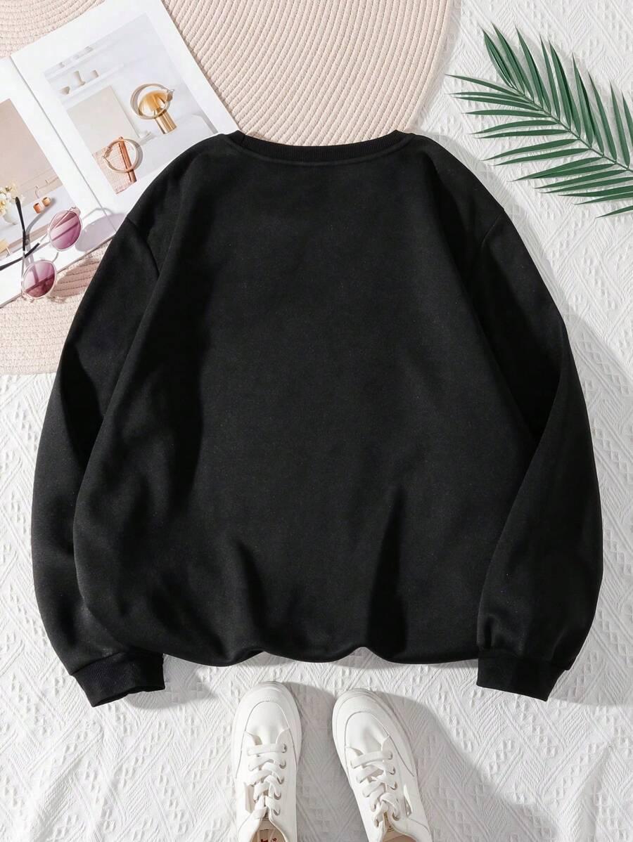 CZARNA BLUZA OKRĄGŁY DEKOLT