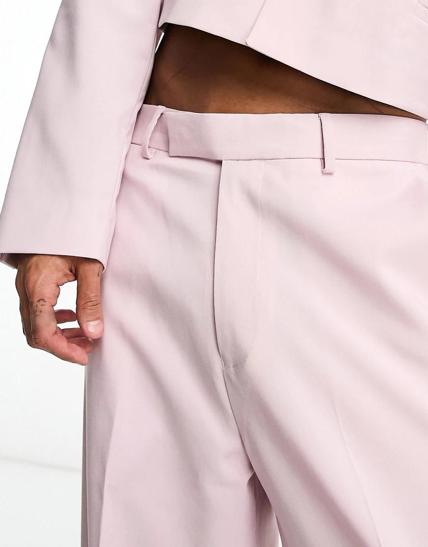 fioletowe eleganckie luźne spodnie kant