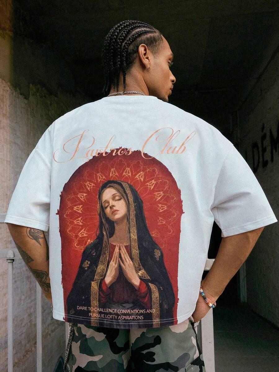 biały t-shirt wzór