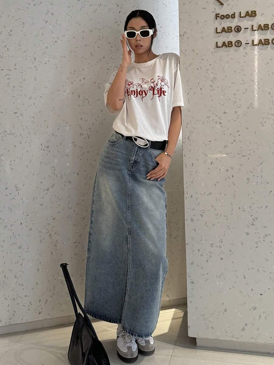 NIEBIESKA SPÓDNICA JEANS