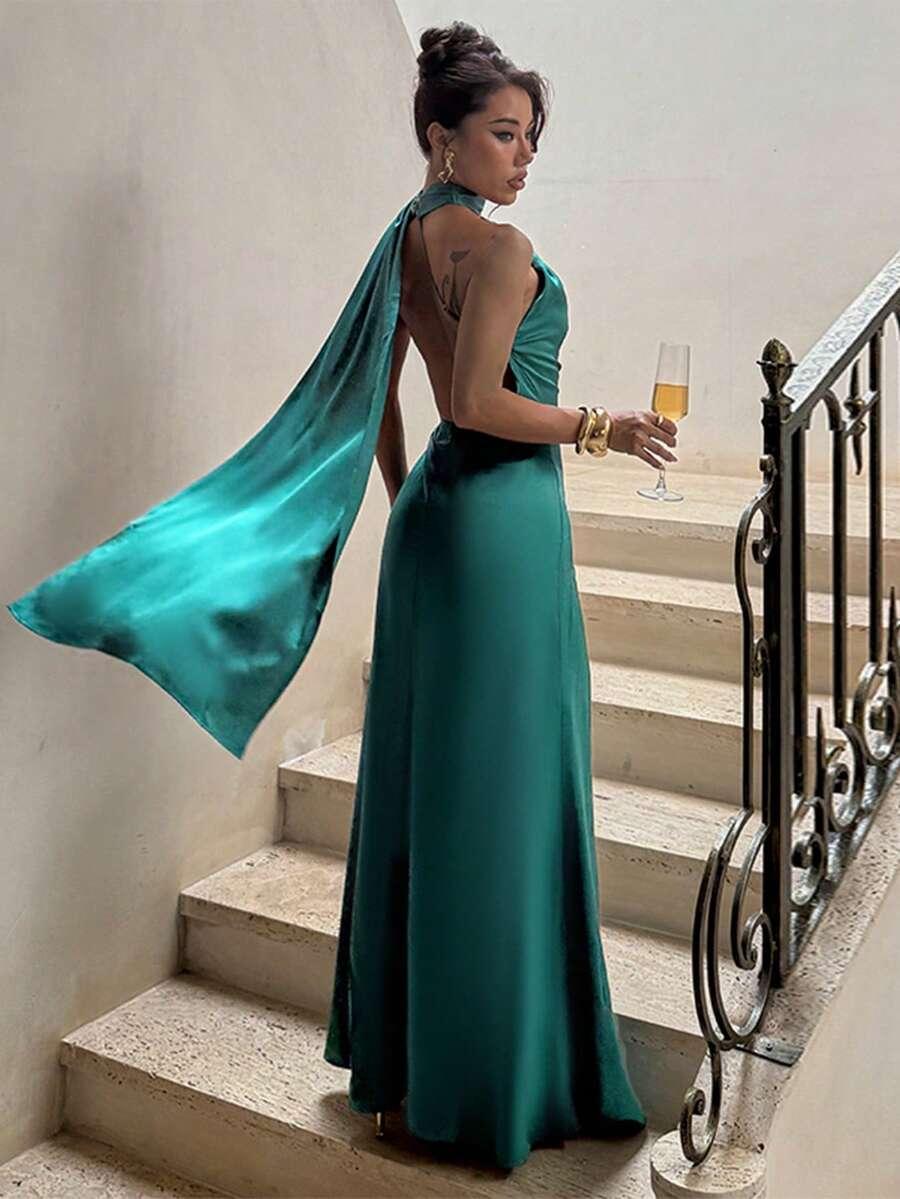 zielona maxi sukienka