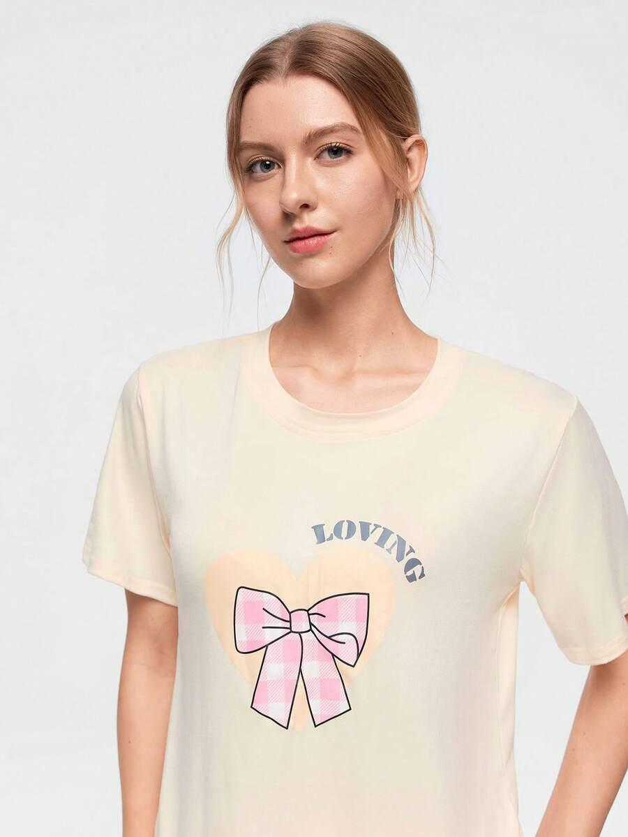 piżama komplet t-shirt spodenki nadruk