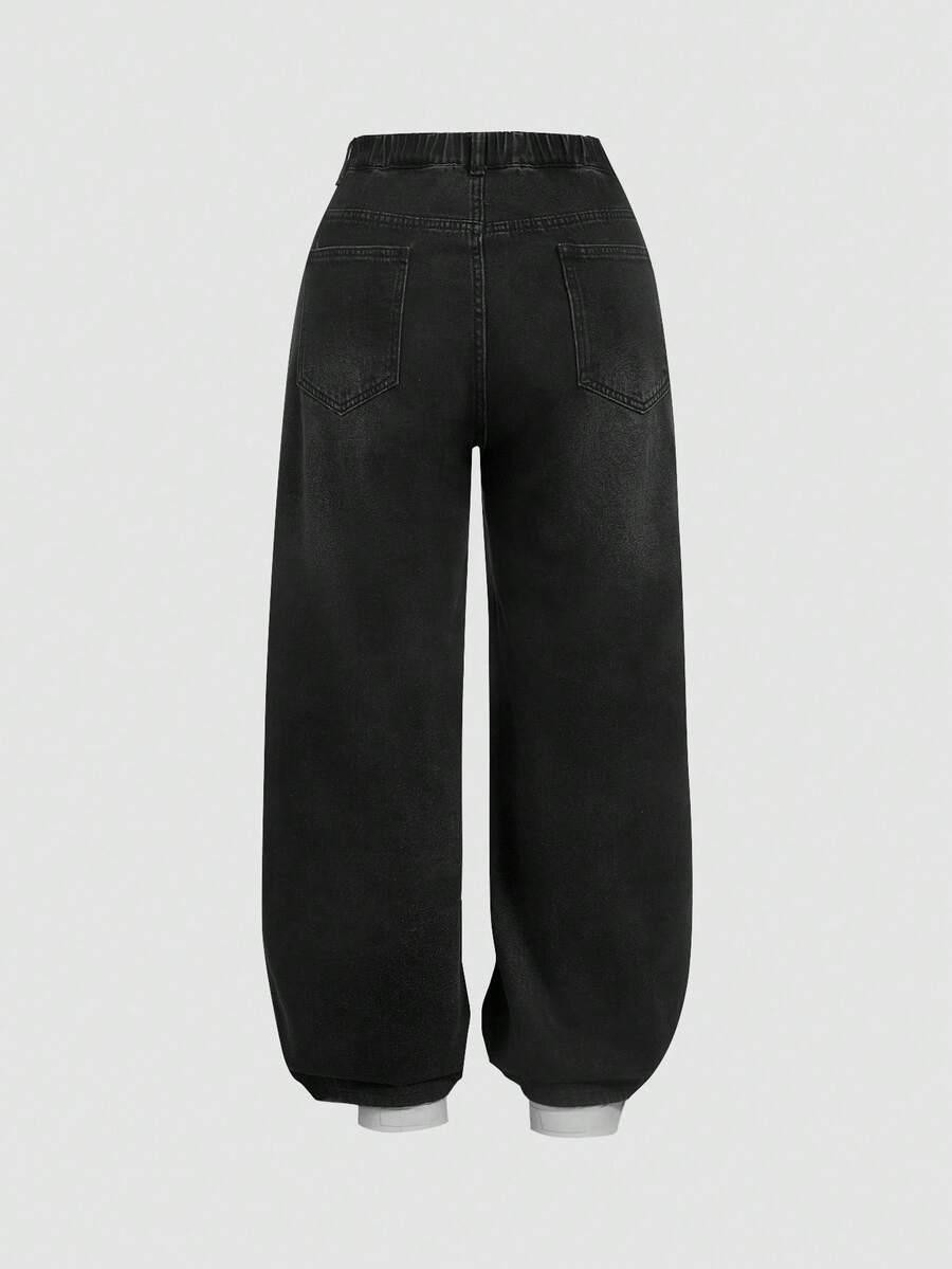 CZARNE SPODNIE JEANS