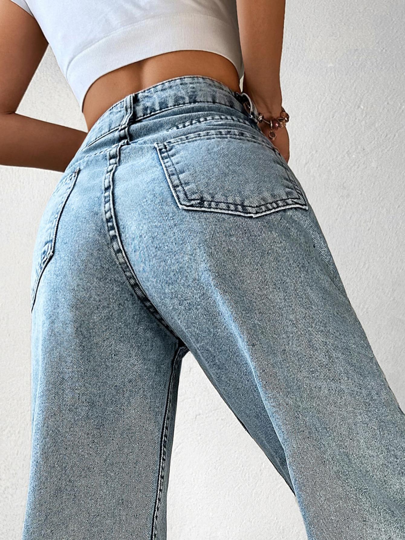 PROSTE SPODNIE JEANS WYSOKI STAN