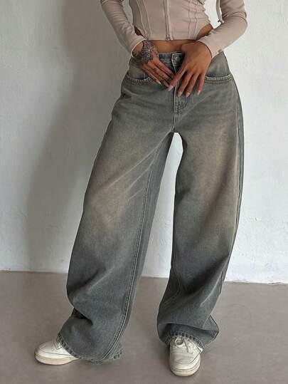 szare spodnie jeans