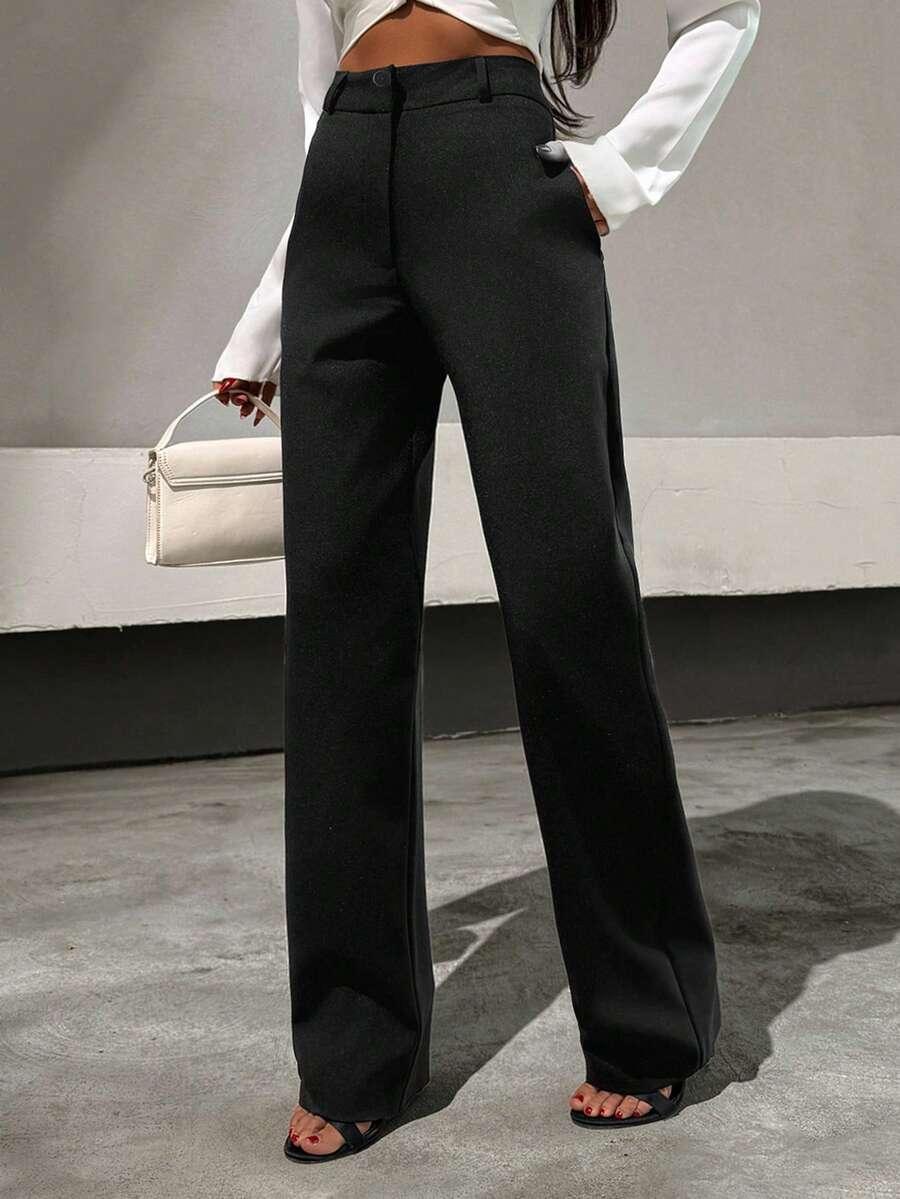CZARNE ELEGANCKIE SPODNIE