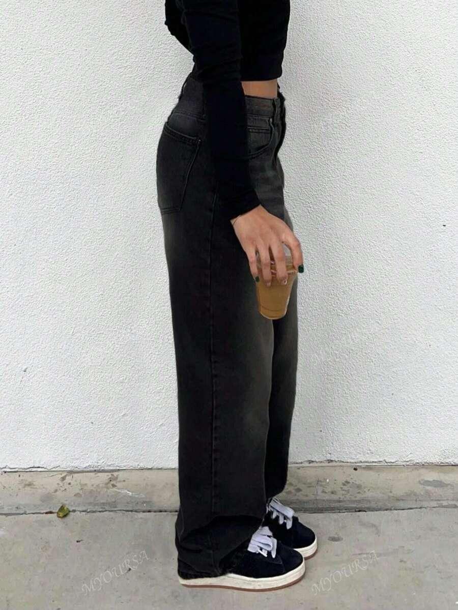 CZARNE SPODNIE JEANS