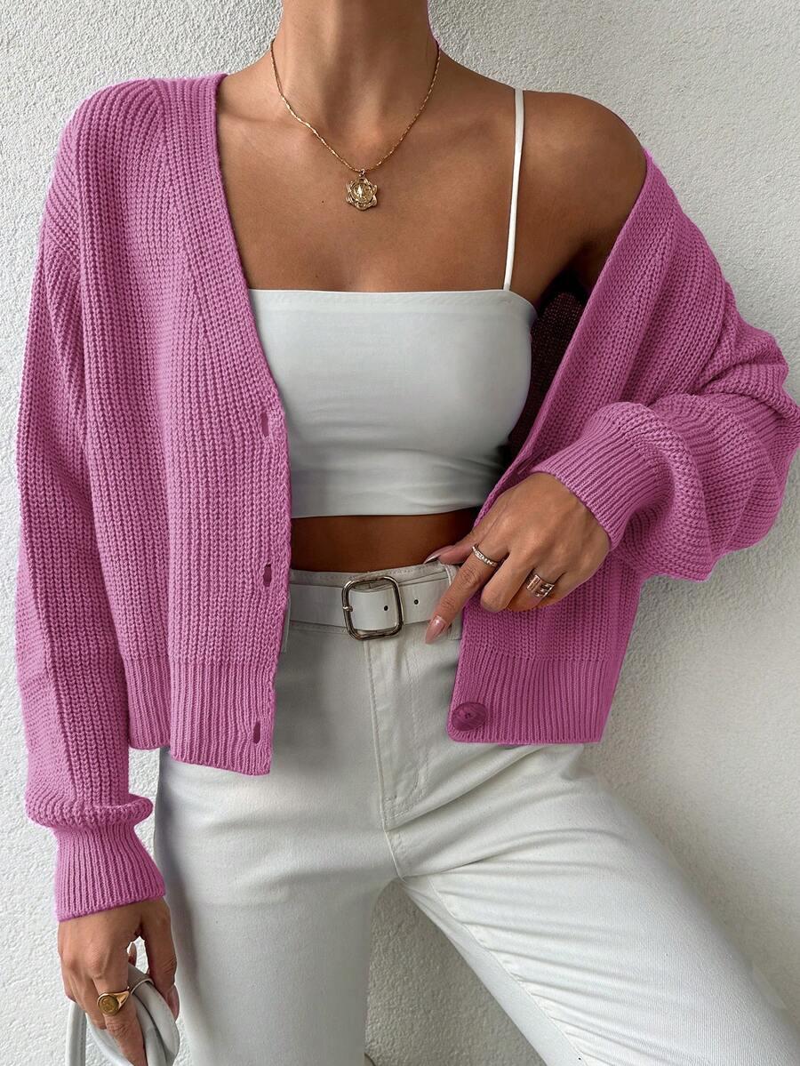 RÓŻOWY SWETER V NECK