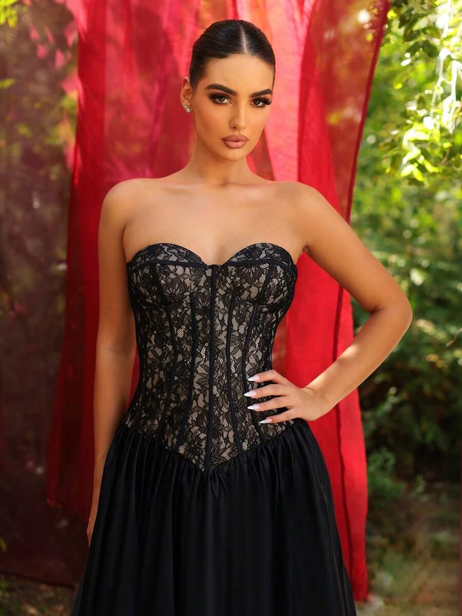 CZARNA MAXI SUKIENKA