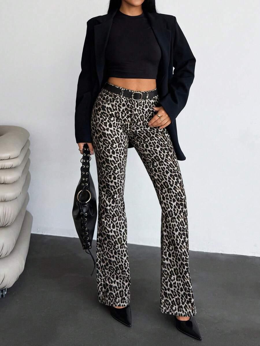 SPODNIE JEANS ANIMAL PRINT