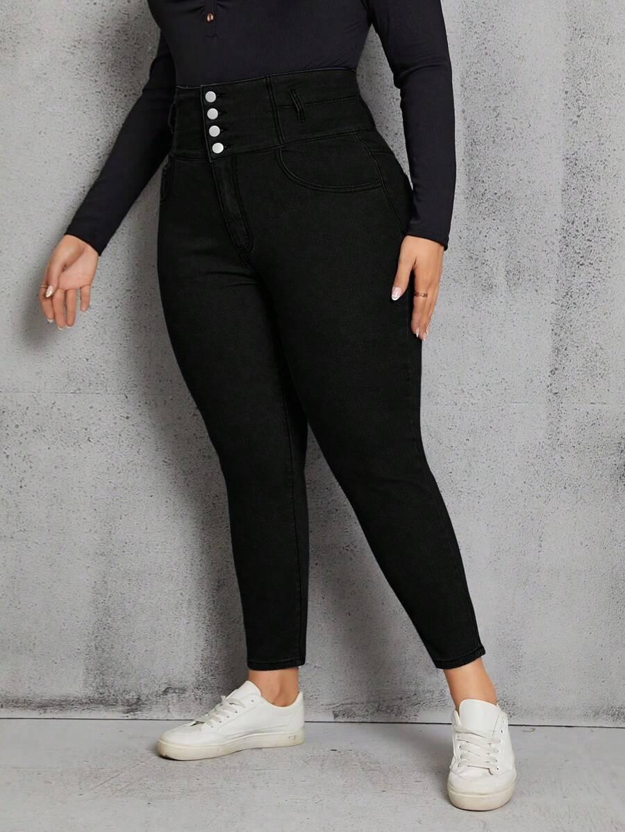 CZARNE SPODNIE JEANS