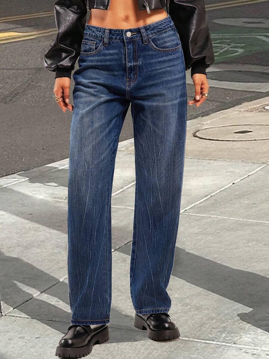granatowe spodnie jeans 