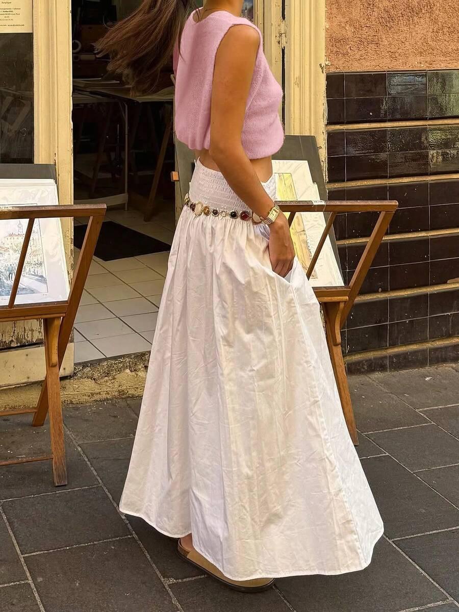 różowa dzianinowa kamizelka 