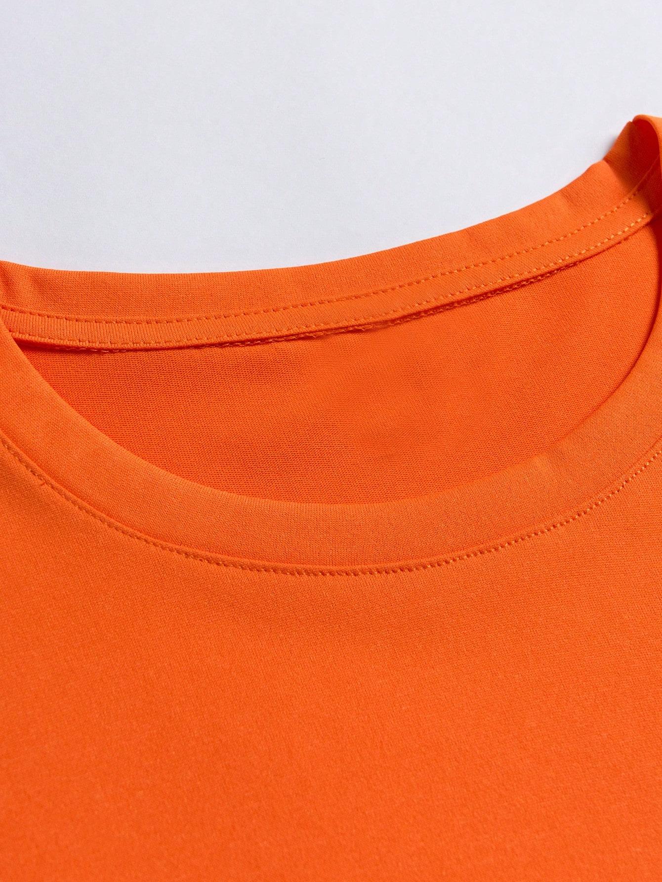 T-SHIRT MĘSKI OKRĄGŁY DEKOLT Z NADRUKIEM