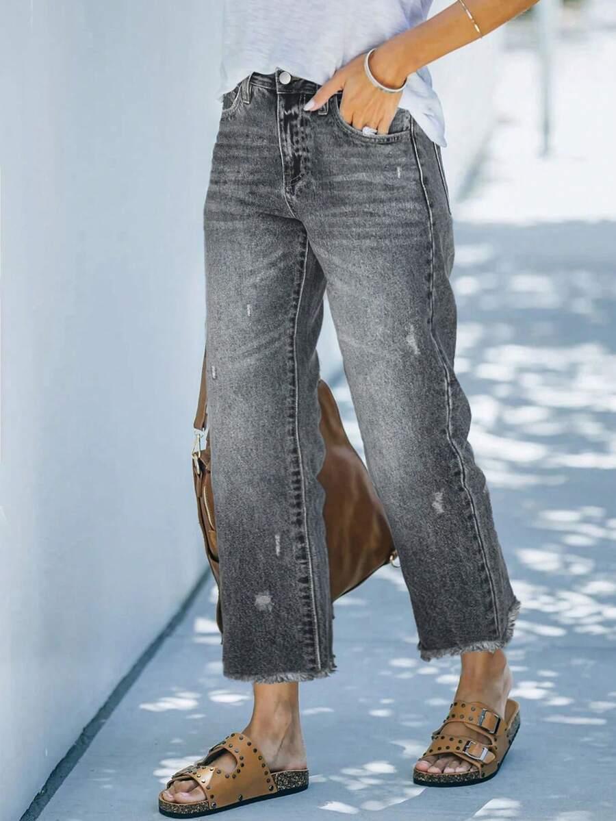 SZARE SPODNIE JEANS 